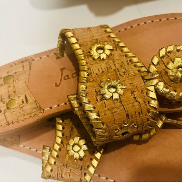 Jack Rogers Gold Tan Sandals with Medallion Design - Picture 2 of 5
